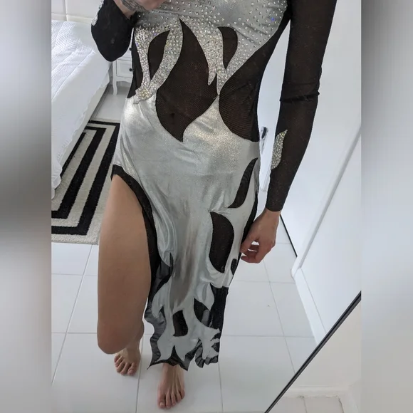 Black Latin Dance Dress - Picture 8 of 12